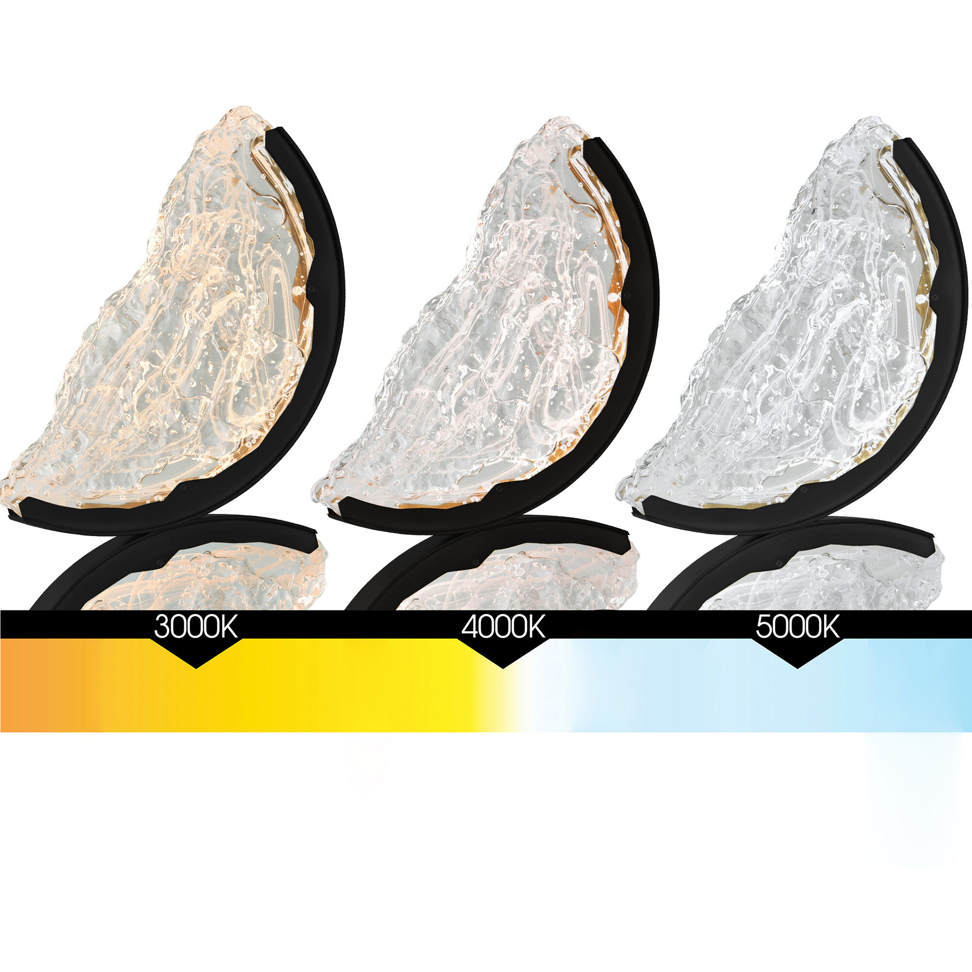 Moon LED 8 inch Black Wall Light