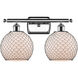 Ballston Farmhouse Chicken Wire LED 16 inch Polished Chrome Bath Vanity Light Wall Light in White Glass with Black Wire, Ballston