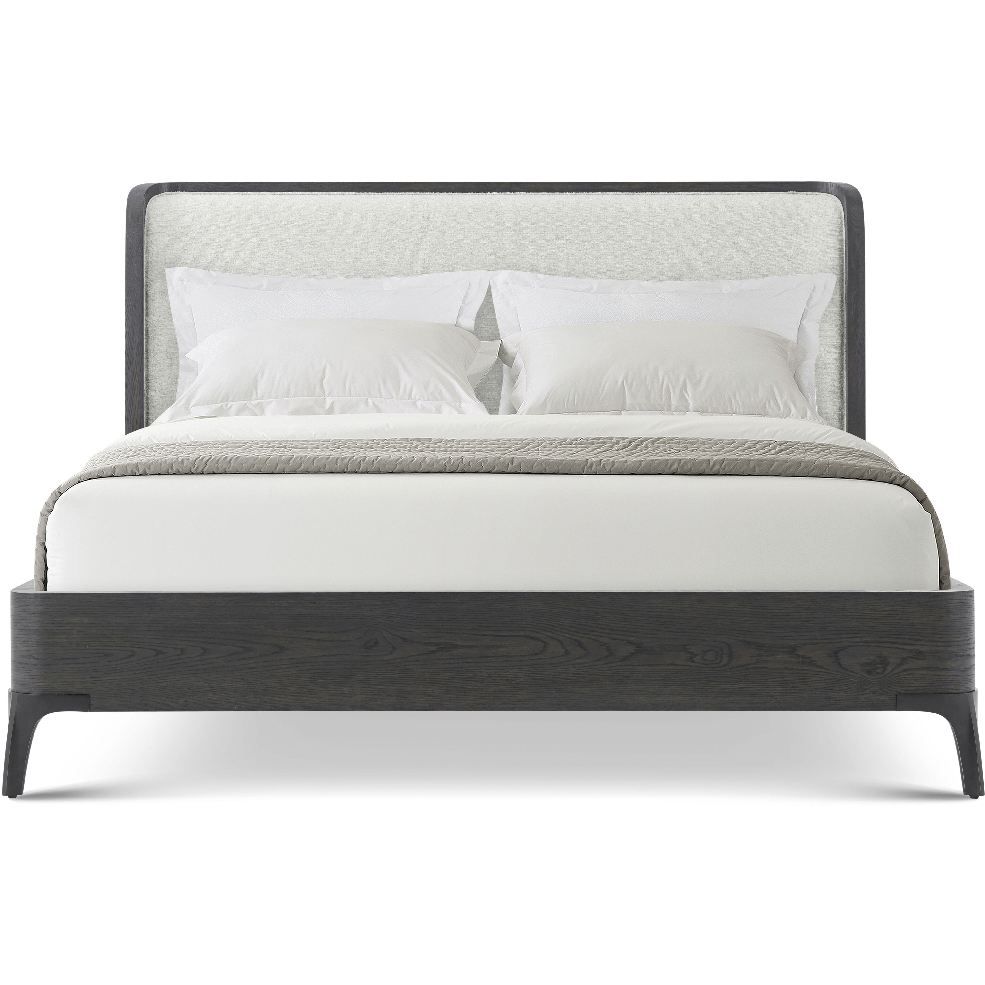 Rome Nera US King Bed, Wooden, Upholstered