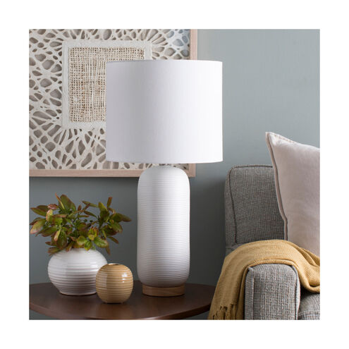 Everly 25.5 inch 100 watt White Table Lamp Portable Light