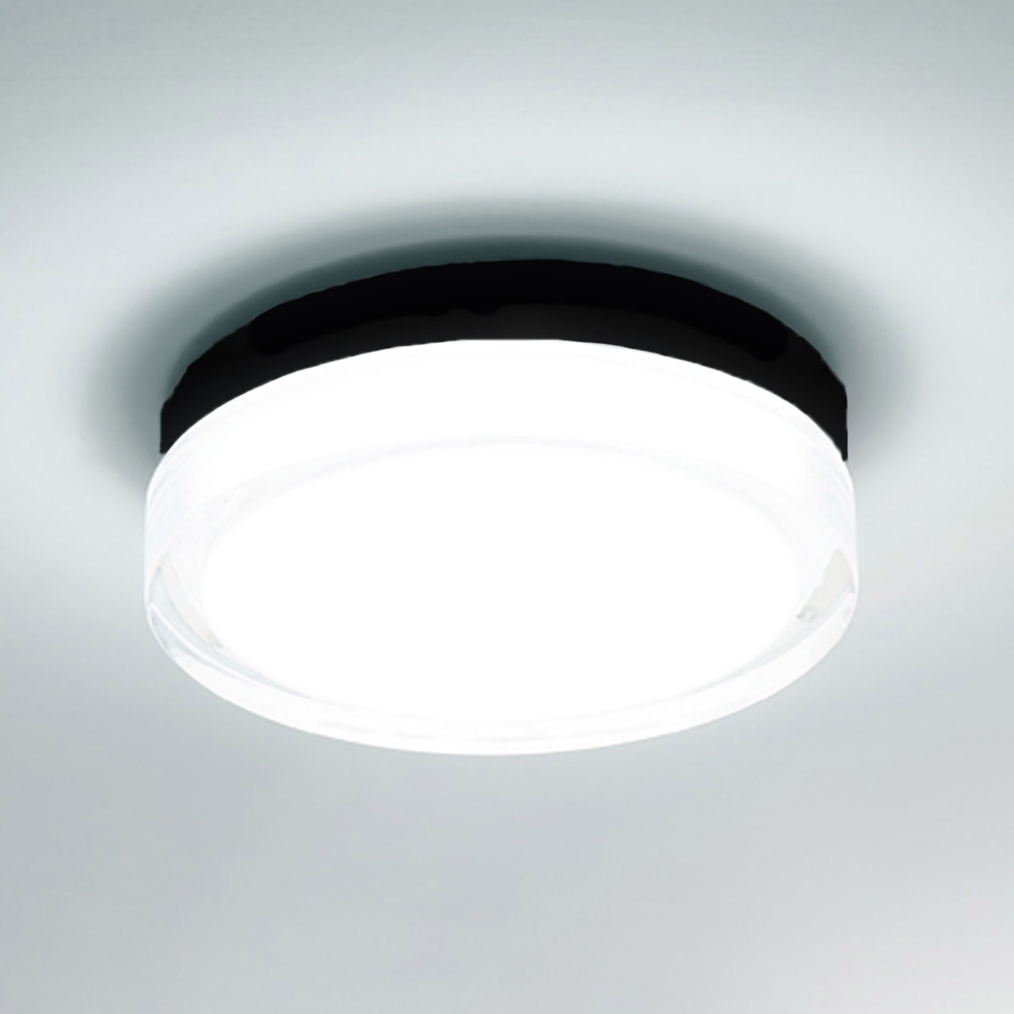 Dot LED 8.88 inch Black Flush Mount Ceiling Light in 2700K, dweLED