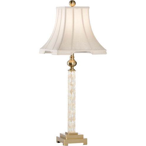 Chelsea House 33 inch 100.00 watt Cream Penshell Buffet Lamp Portable Light