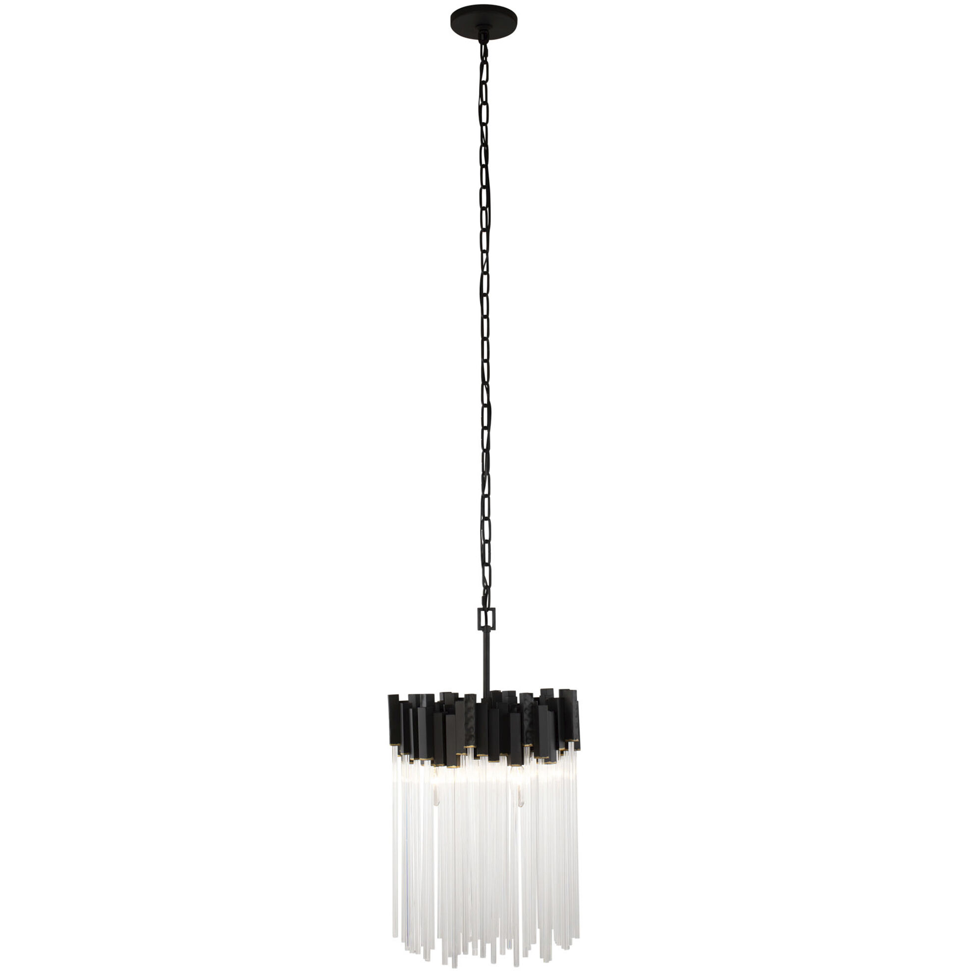 Matrix 3 Light 14 inch Matte Black and French Gold Pendant Ceiling Light