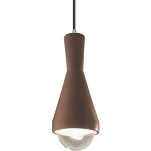 Radiance Collection 1 Light 5 inch Canyon Clay with Brushed Nickel Pendant Ceiling Light
