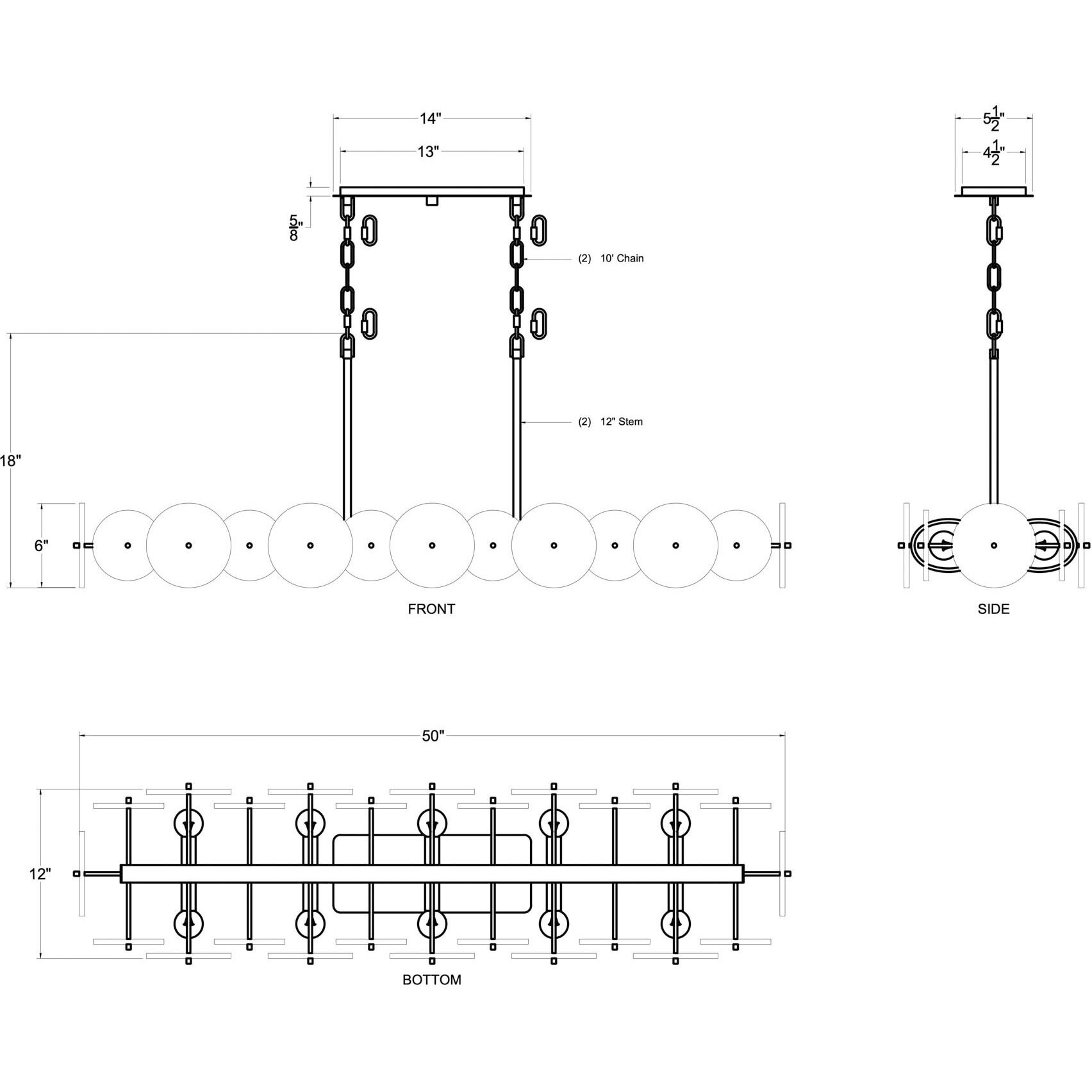 Cosmos Linear Pendant Ceiling Light, Smithsonian Collaboration