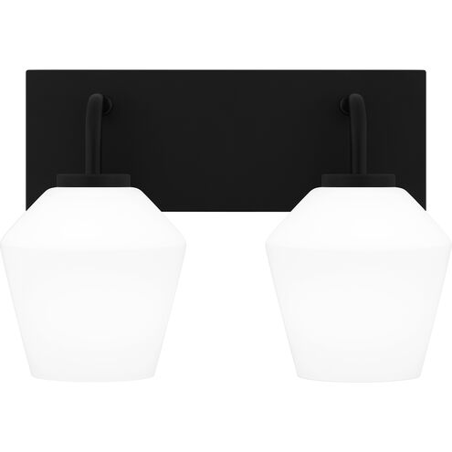 Nielson 2 Light 13.5 inch Matte Black Bath Light Wall Light, Medium