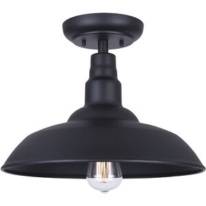 Valec 1 Light 14 inch Sand Black Outdoor Flush Mount