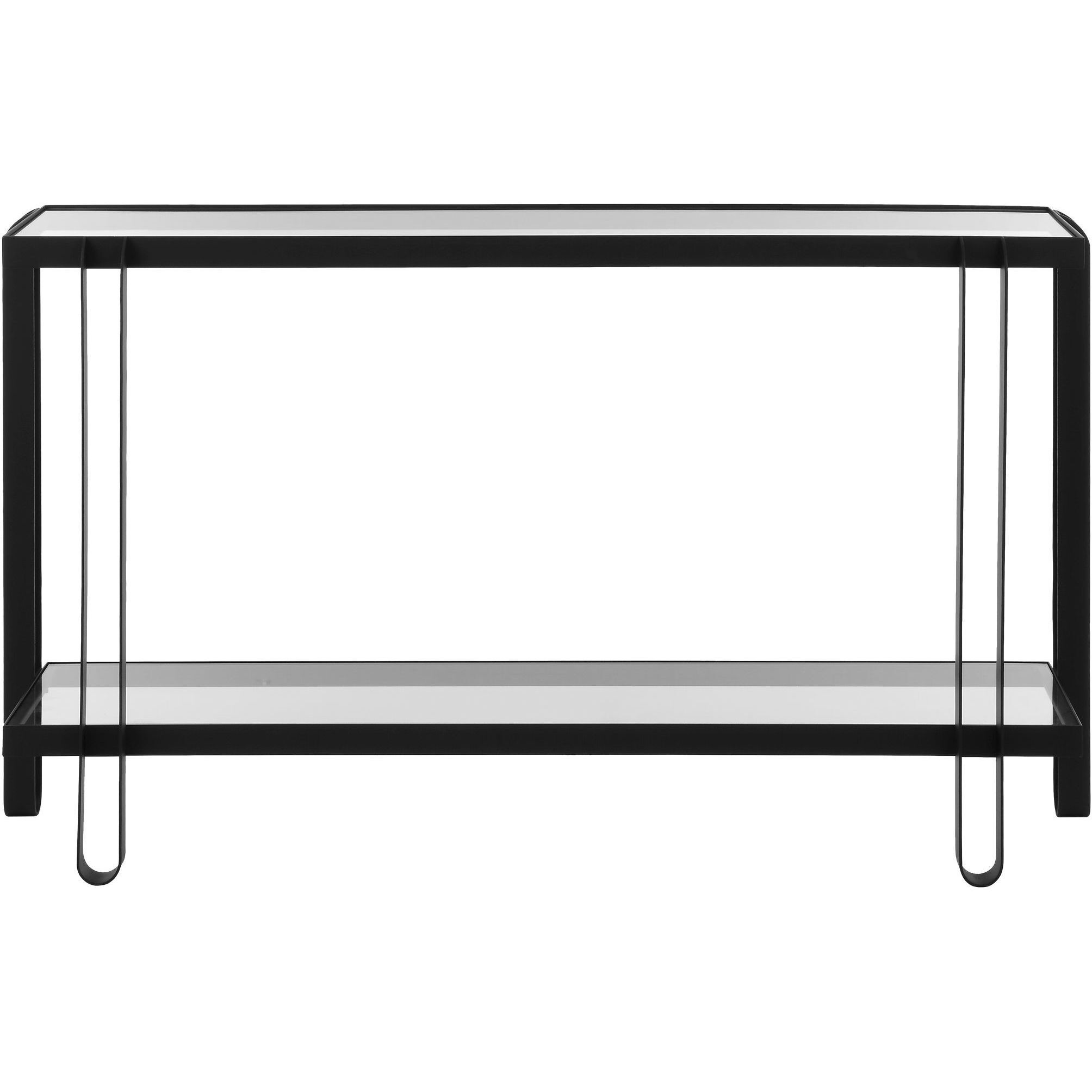 Shadow 55.25 inch Satin Black and Clear Glass Console Table