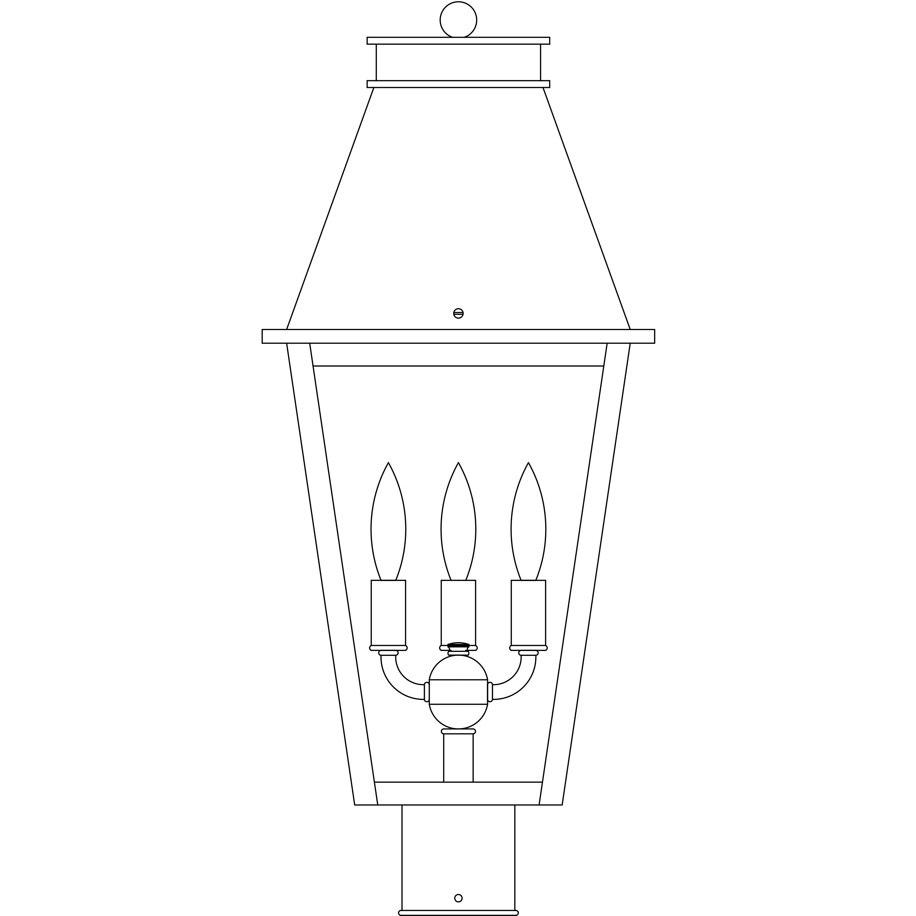 Croydon 3 Light 20.5 inch Rustic Brown Post Mount in Rain Mist