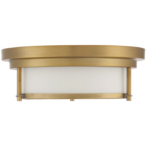 Contemporary 2 Light 13 inch Natural Brass Flush Mount Ceiling Light
