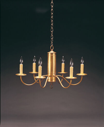 Hunter 6 Light 25 inch Dark Antique Brass Chandelier Ceiling Light in Six 60W Candelabra