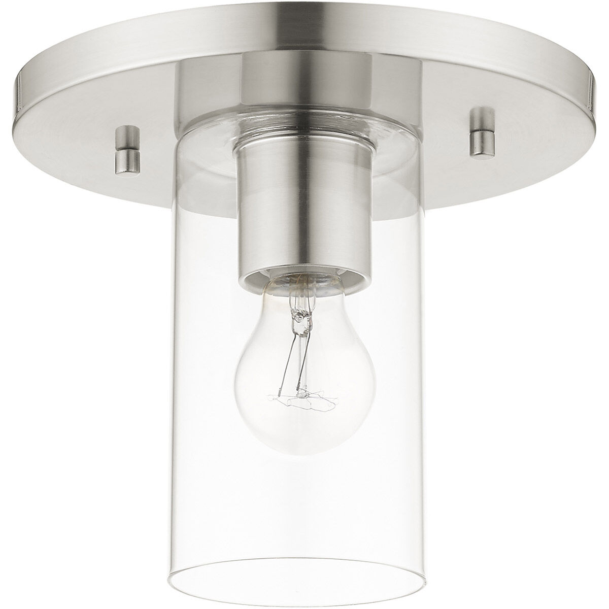 Zurich 1 Light 9 inch Brushed Nickel Flush Mount Ceiling Light