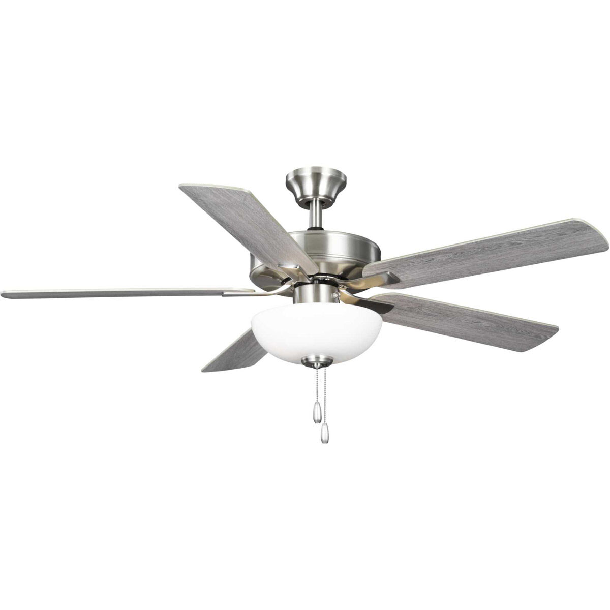 AirPro Builder 52 inch Brushed Nickel with Silver/Grey Weathered Wood Blades Ceiling Fan
