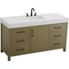Nathan 60 X 34 inch Chestnut Brown Bathroom Vanity Cabinet