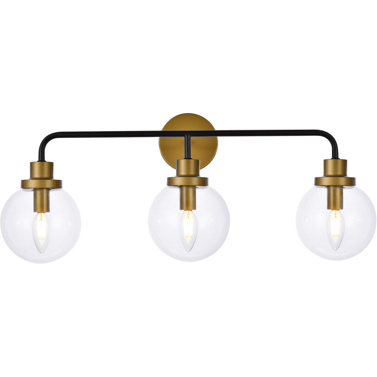 Living District LD7035W28BRB Hanson 3 Light 28 inch Black and