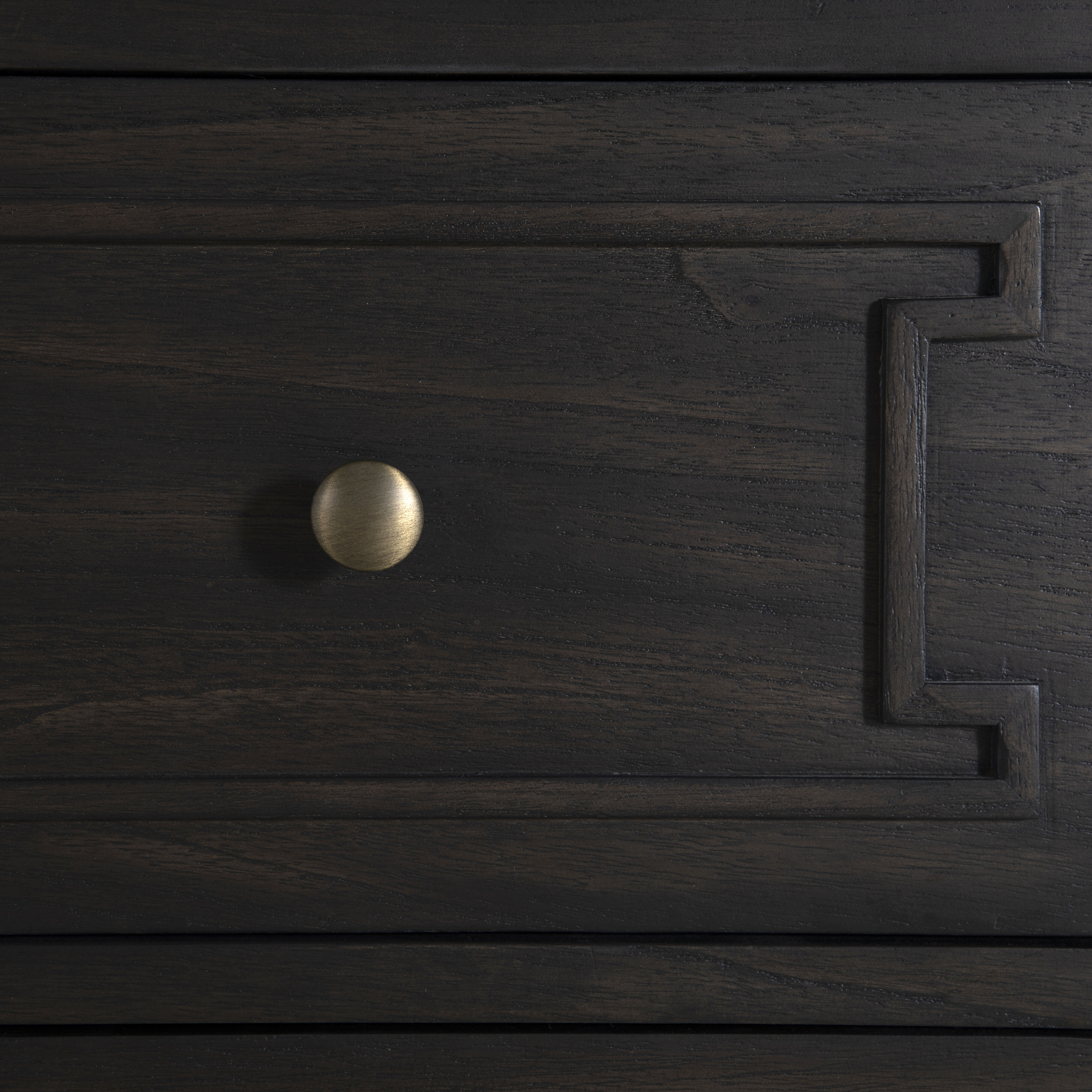 Glenwood Cerused Brown and Agros White Stone with Brushed Antique Brass Chest