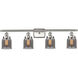 Ballston Small Bell LED 36 inch Brushed Satin Nickel Bath Vanity Light Wall Light in Plated Smoke Glass, Ballston
