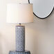 Vivian 28.5 inch 150 watt Blue and white ceramic Table Lamp Portable Light