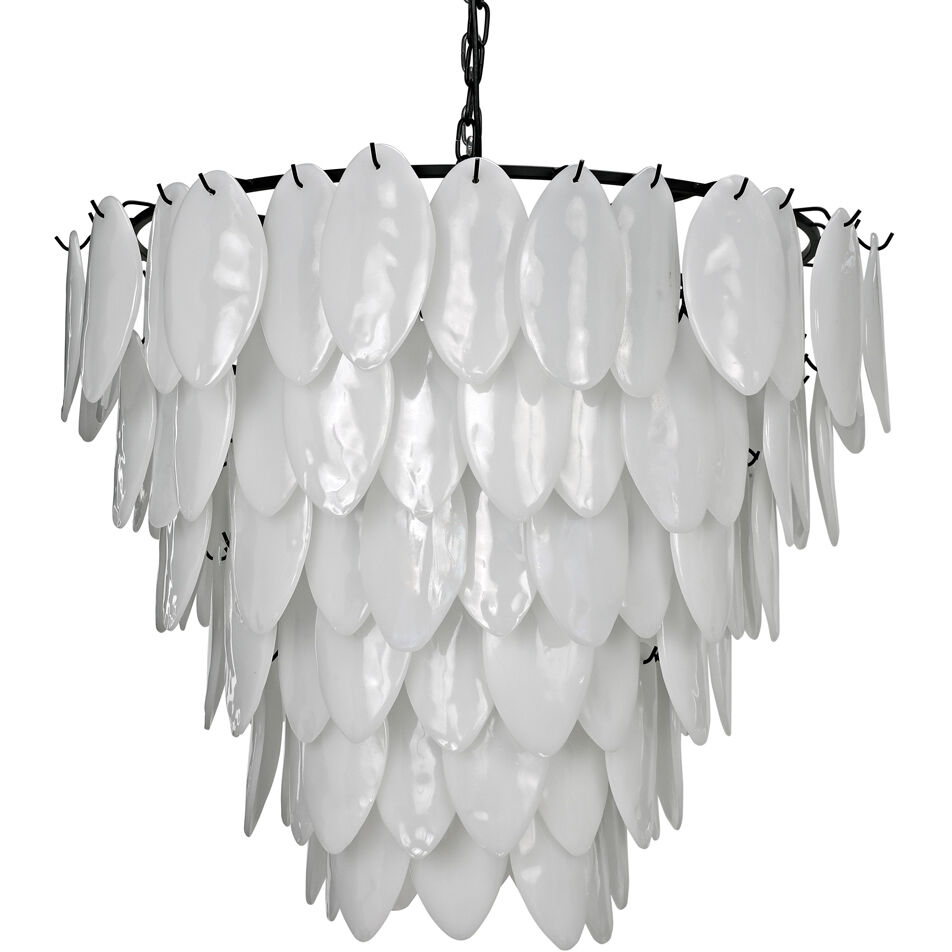 Lotus 8 Light 33 inch Matte Black Chandelier Ceiling Light, Extra Large