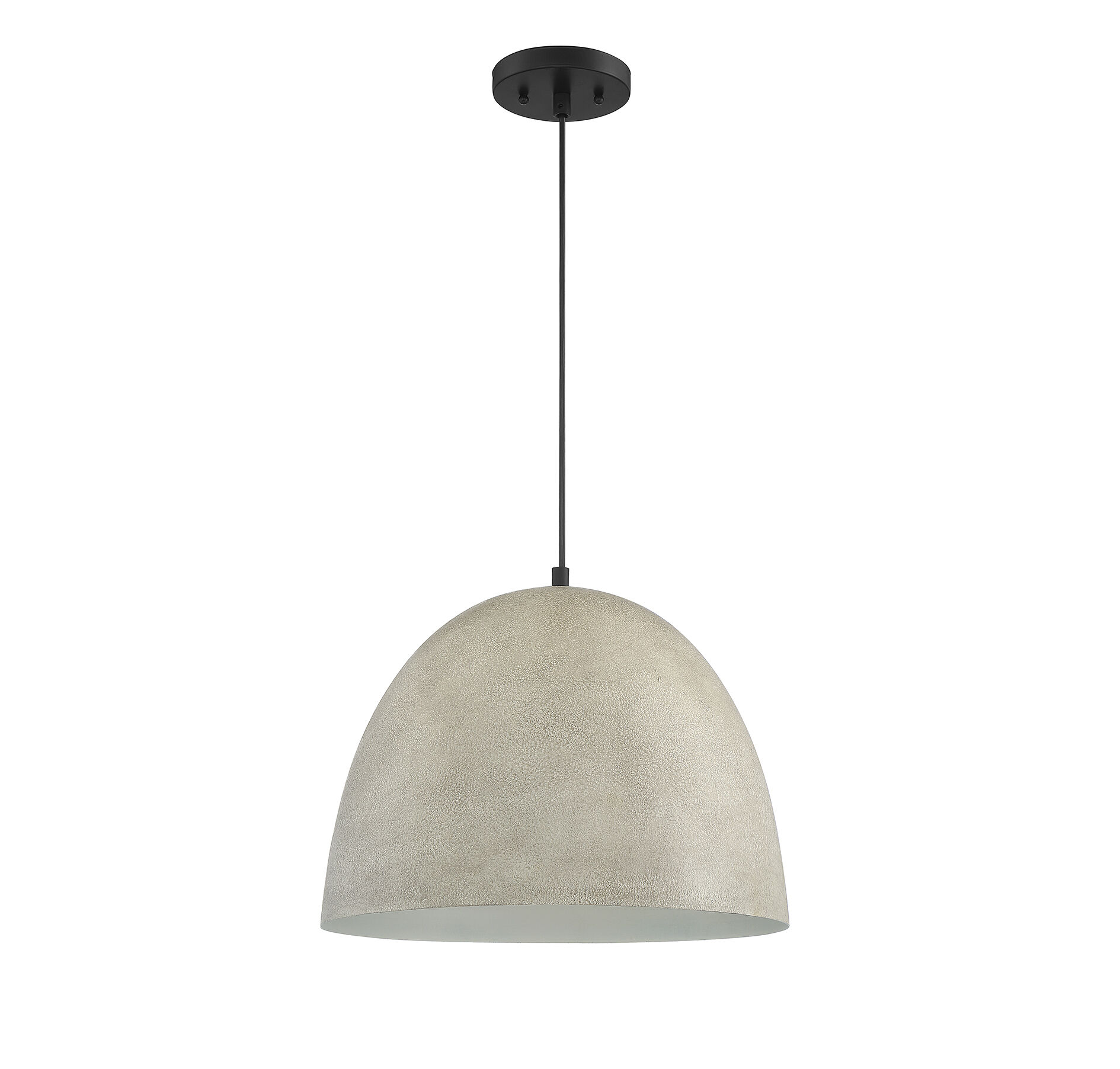 Industrial 1 Light 16 inch Concrete with Matte Black Pendant Ceiling Light