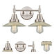 Caden LED 18 inch Satin Nickel Bath Vanity Light Wall Light in Clear Halophane Glass
