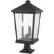 Beacon 3 Light 25.5 inch Oil Rubbed Bronze Outdoor Pier Mounted Fixture in 15.25