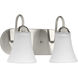 Classic 2 Light 13 inch Brushed Nickel Bath Vanity Wall Light