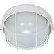 Brentwood 1 Light 8 inch Semi Gloss White Outdoor Bulk Head, Round Cage
