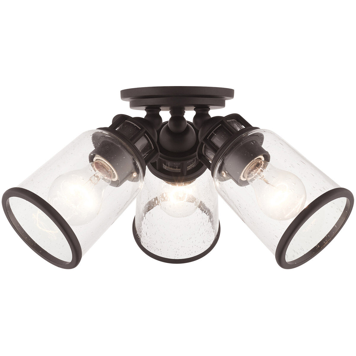 Lawrenceville 3 Light 16 inch Bronze Flush Mount Ceiling Light