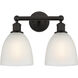Edison Castile 2 Light 15 inch Oil Rubbed Bronze Bath Vanity Light Wall Light in White