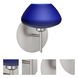 Peri LED 5 inch Satin Nickel Mini Sconce Wall Light in Blue Matte Glass