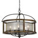 Round 5 Light 26 inch Dark Bronze Chandelier Ceiling Light