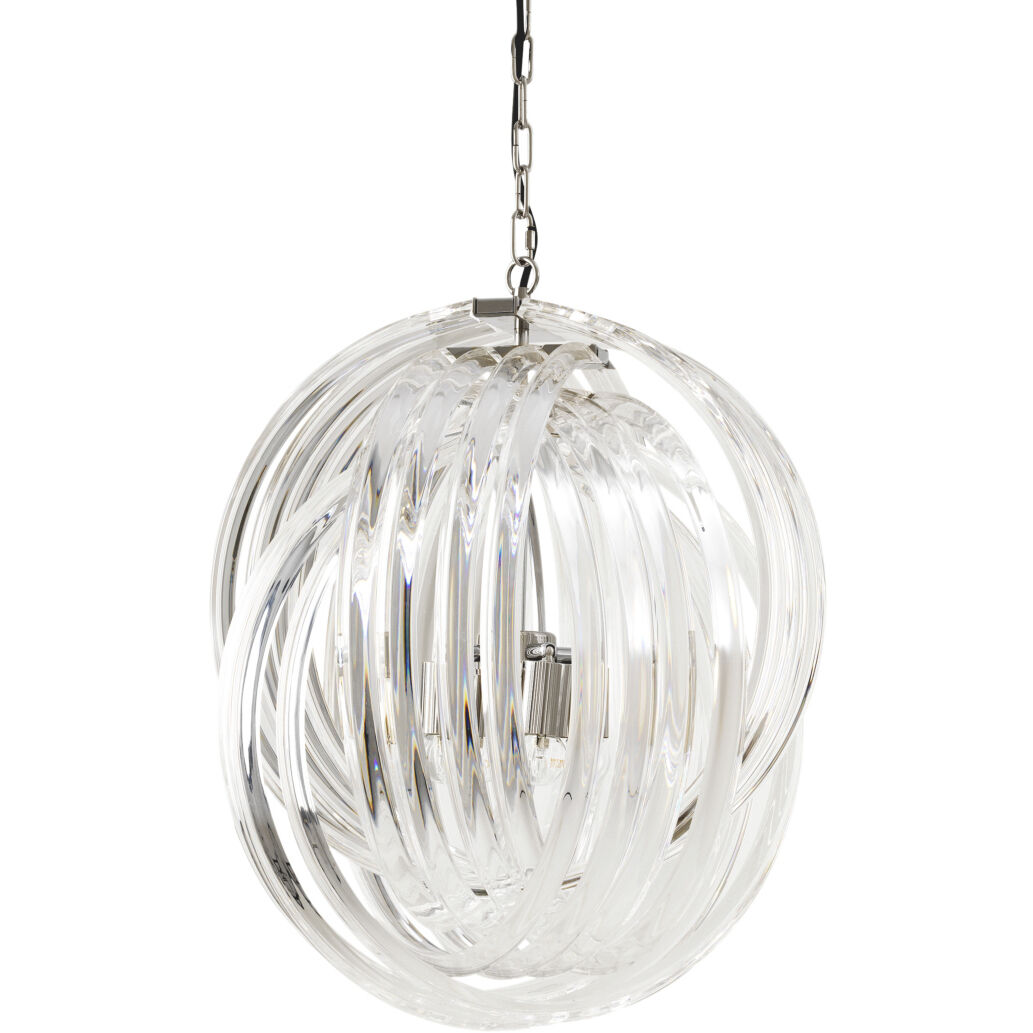 Marco Polo 4 Light 19.69 inch Clear Acrylic with Nickel Chandelier Ceiling Light