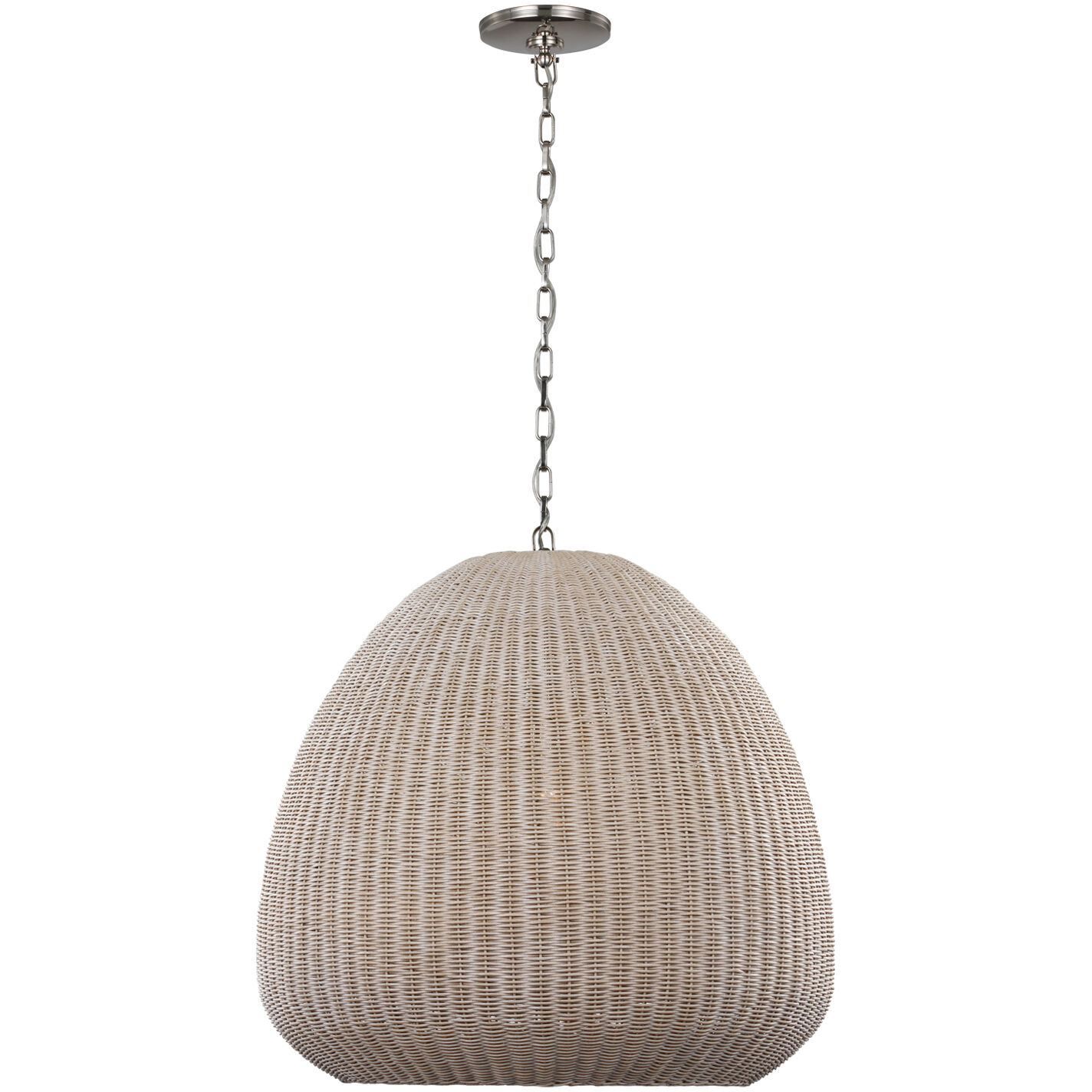 Chapman & Myers Kokomo LED 30 inch Polished Nickel Domed Pendant Ceiling Light