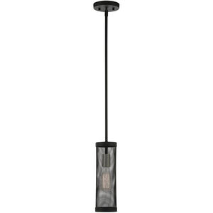 Industro 1 Light 5 inch Black with Brushed Nickel Accents Pendant Ceiling Light