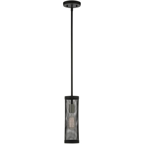 Industro 1 Light 5 inch Black with Brushed Nickel Accents Pendant Ceiling Light