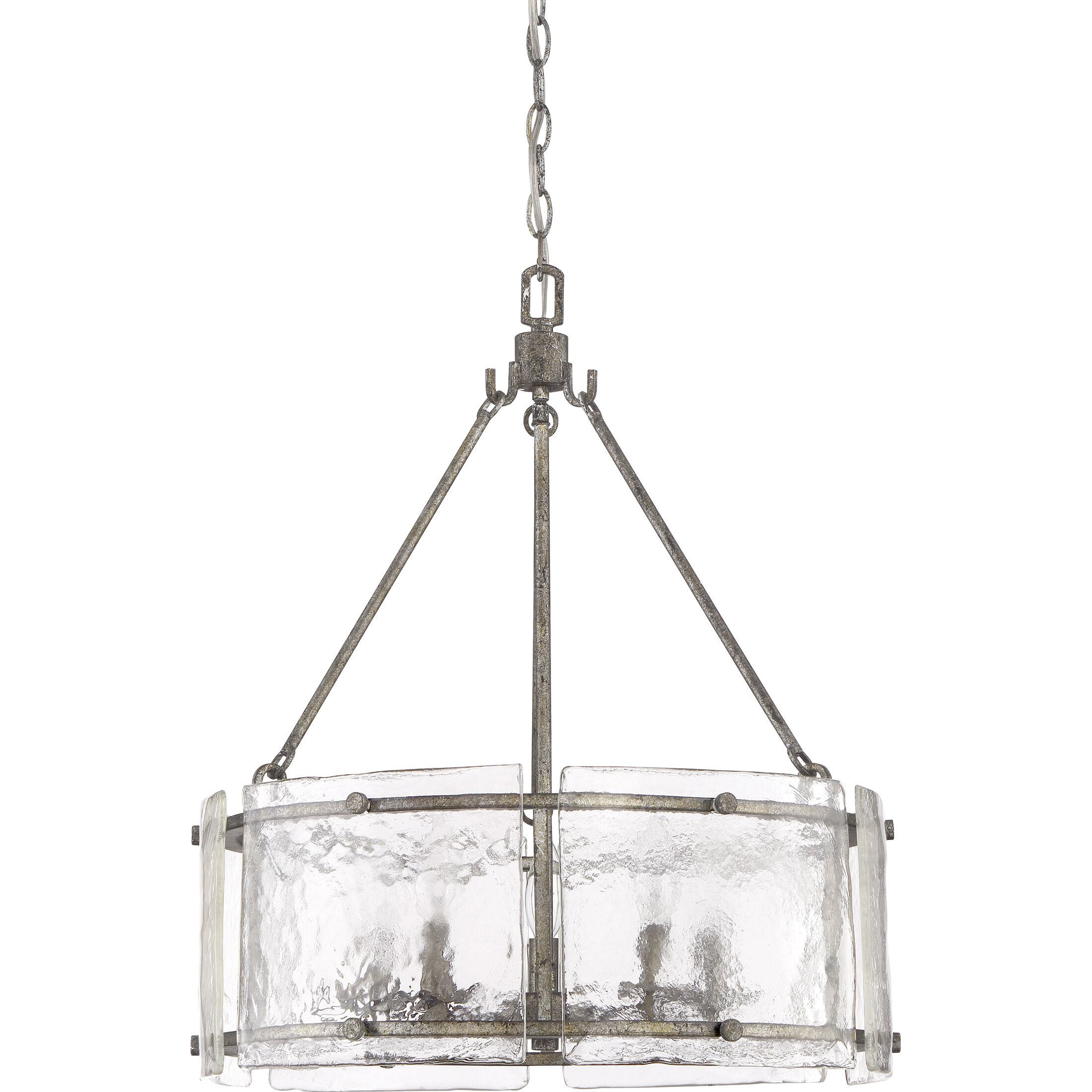 Fortress 5 Light 21 inch Mottled Silver Pendant Ceiling Light