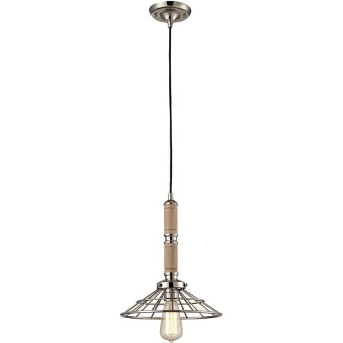 Tillamook 1 Light 11 inch Polished Nickel with Natural Mini Pendant Ceiling Light