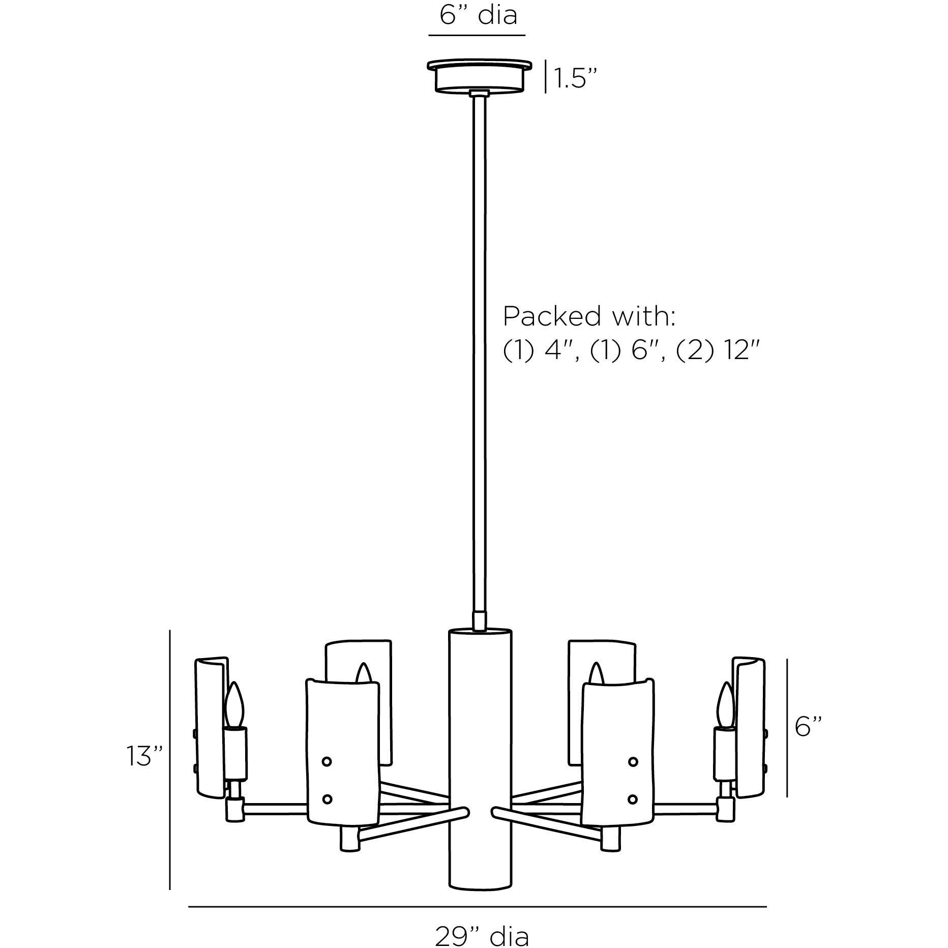 Zeki 6 Light 29 inch Antique Brass Chandelier Ceiling Light
