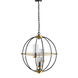 Carlos 20 inch Black and Gold and Clear Chandelier Ceiling Light