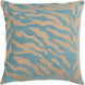 Velvet Zebra 22 X 22 inch Tan and Teal Throw Pillow