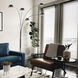 Mushroom 85 inch 40.00 watt Black Nickel and Black Arc Floor Lamp Portable Light