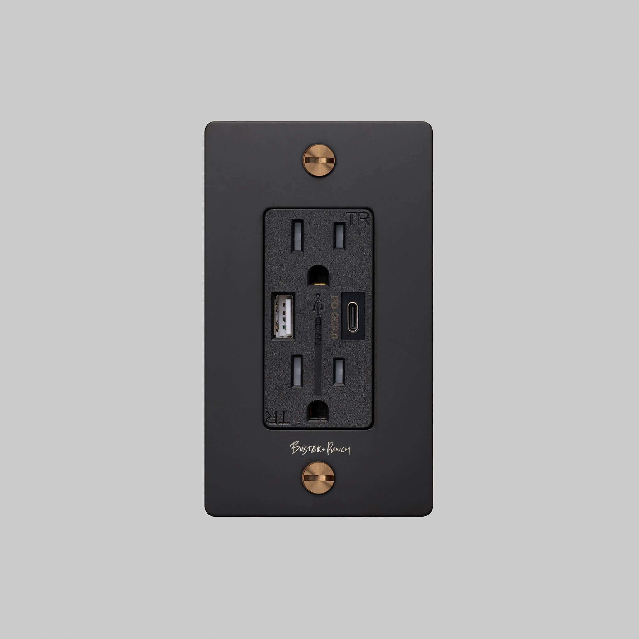 1G Duplex Black / Warm Sunset Outlet, USB A + C