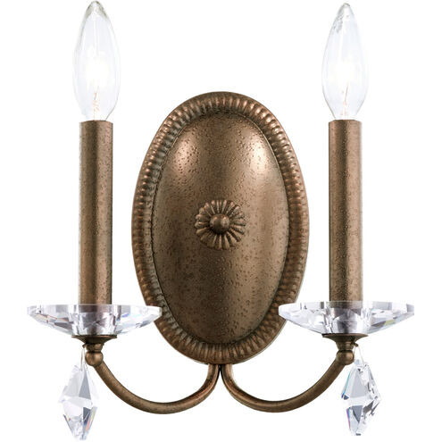 Modique 2 Light Heirloom Gold Wall Sconce Wall Light in Heritage