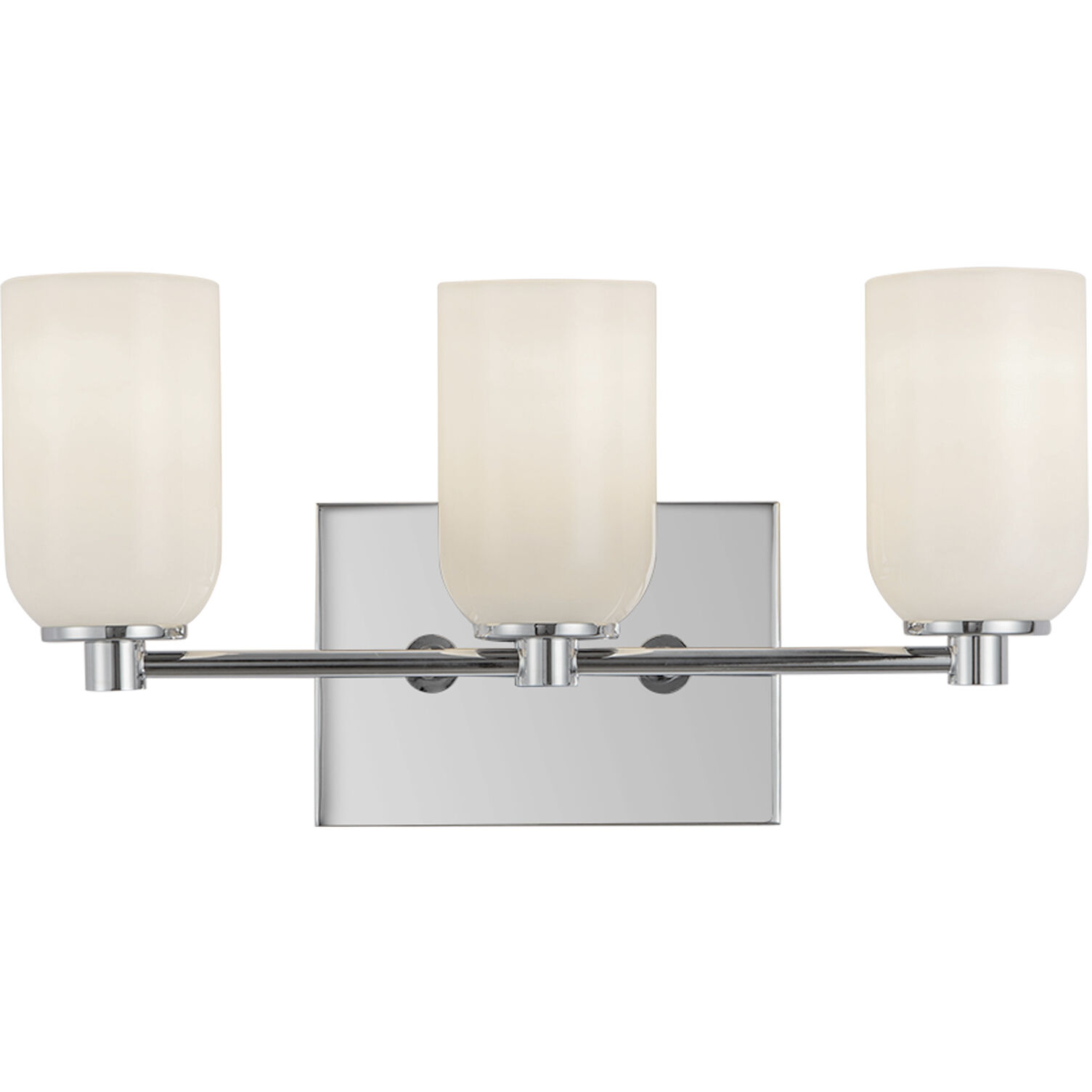 Nola Bath Vanity Light Wall Light in Chrome, Opal Glass