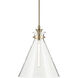 Laria 1 Light Champagne Bronze Pendant Ceiling Light in Clear