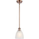 Ballston Castile 1 Light 6 inch Antique Copper Pendant Ceiling Light in White Glass, Ballston