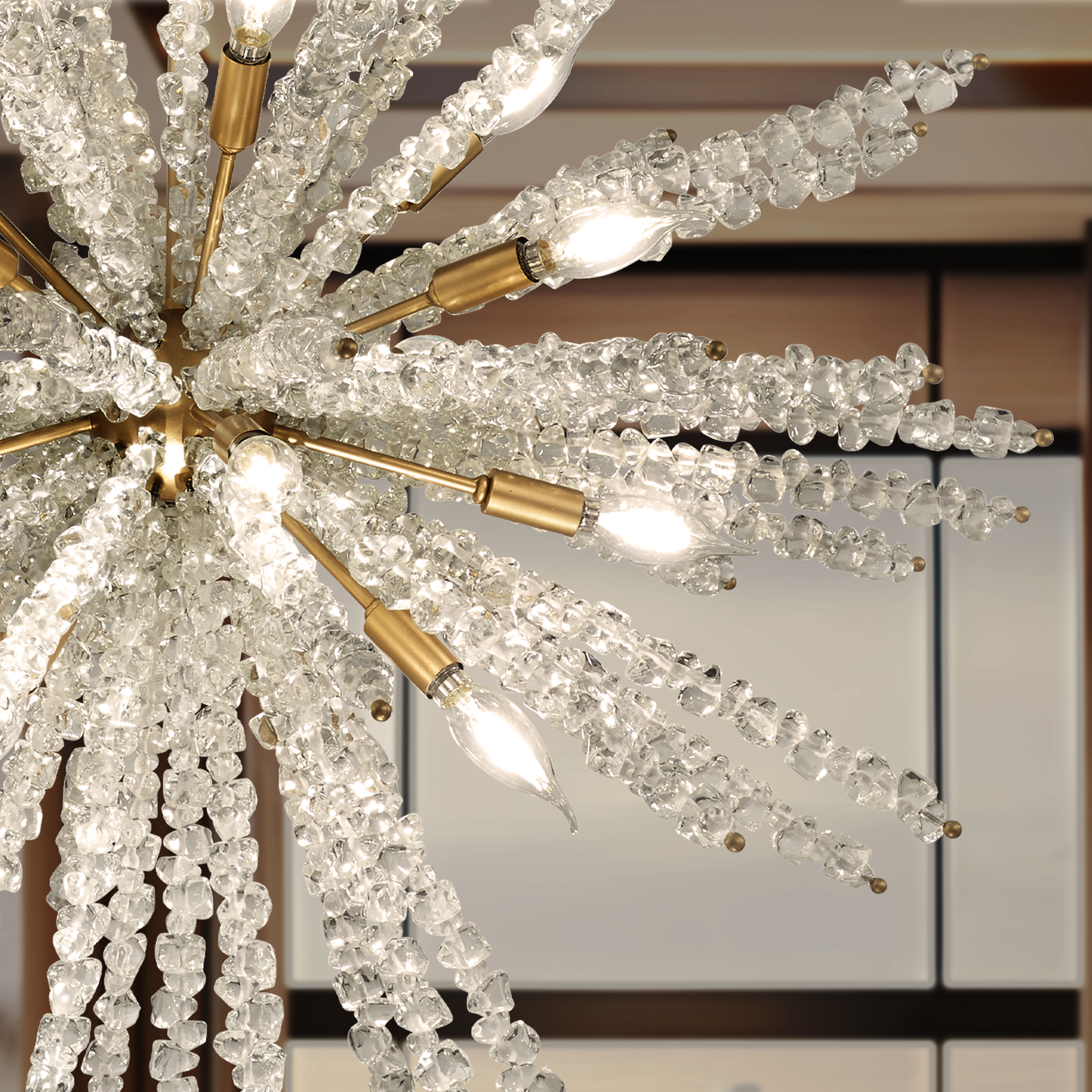 Aisi 16 Light 36 inch Fawn Gold Pendant Ceiling Light