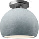 Radiance 1 Light 7 inch Brushed Nickel and Concrete Semi-Flush Ceiling Light