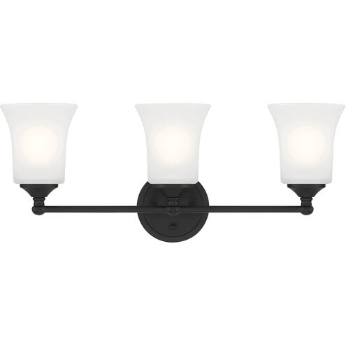 Bronson 3 Light 23 inch Matte Black Vanity Light Wall Light